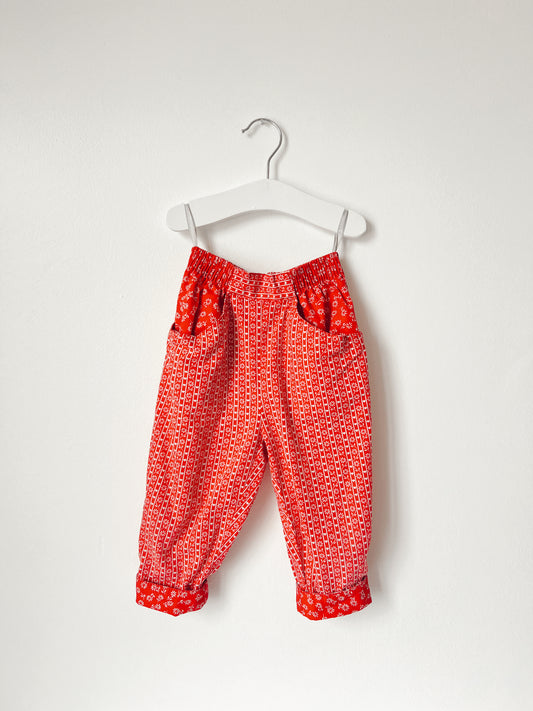 Floral Red Heart Trouser