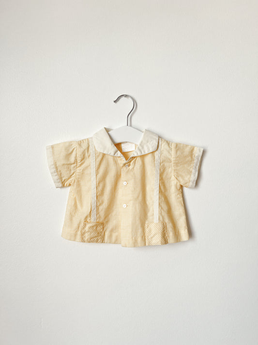 Yellow Gingham Baby Bowler Shirt