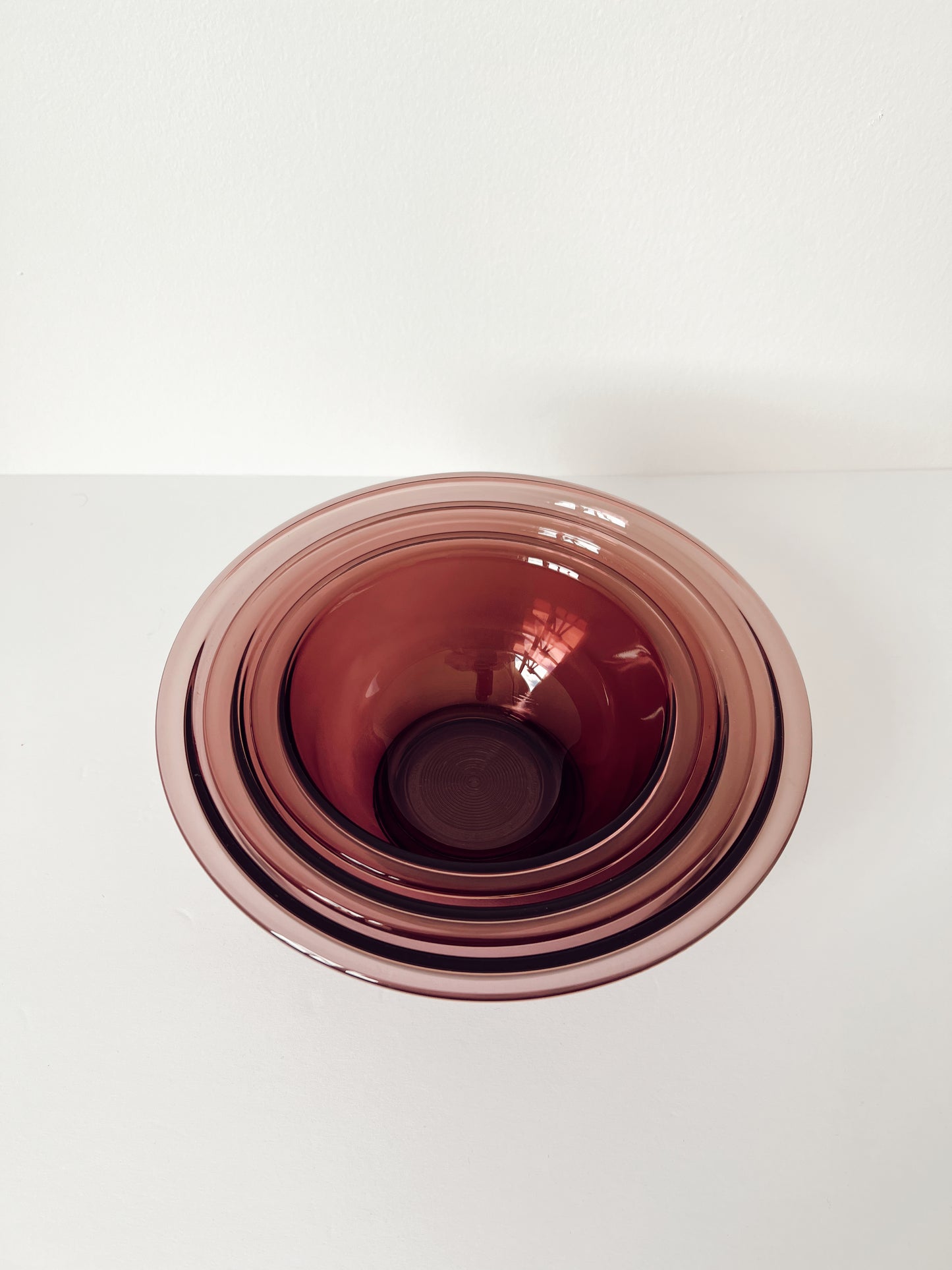 Vintage Cranberry Pyrex Nesting Bowls